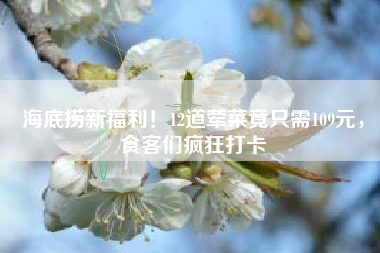 海底捞新福利！12道荤菜竟只需109元，食客们疯狂打卡